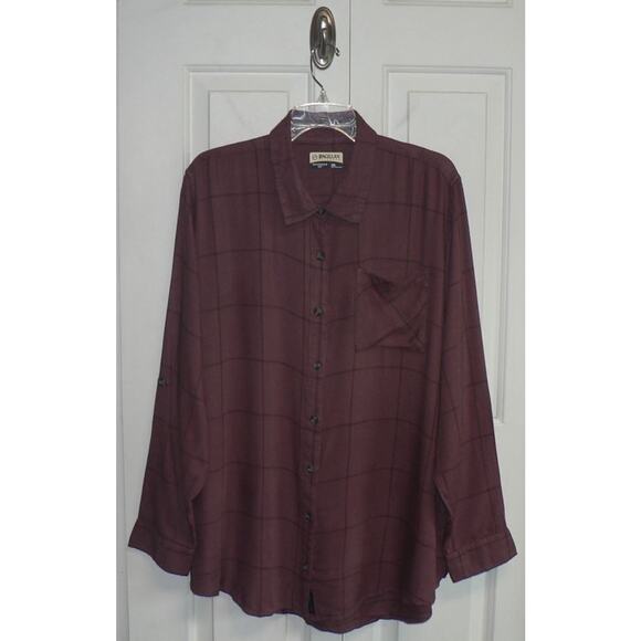 Magellan Outdoors Tops - Magellan Willow Creek Long Sleeve Plaid Button Down in Zinfandel Plaid 2XL $25